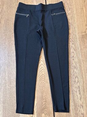 Classic Concepts Black Spotted Dress Legging/ Ankle Pants X-LARGE